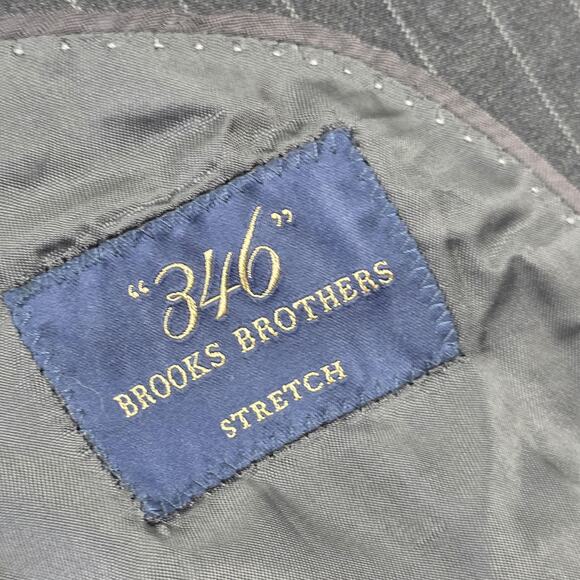 Brooks Brothers 346 Blazer Mens 42S Gray Pinstripe Wool Stretch Notch Lapel - Picture 13 of 15